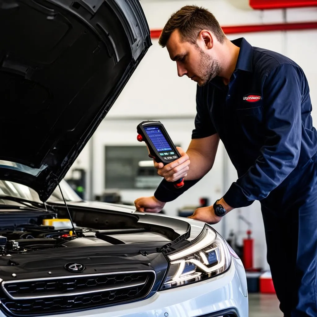 Car Diagnostic Tool in Use